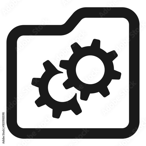 Folder settings icon – representing configuration files, system management, directory adjustment, file settings, organizational tools, and digital folder optimization for efficient workflow control.
