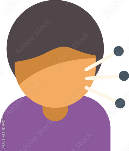 Patient is receiving acupuncture treatment on their face, promoting wellness and relaxation