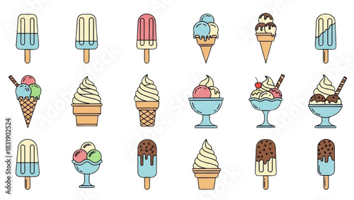 Variety of Summer Frozen Treats Collection
