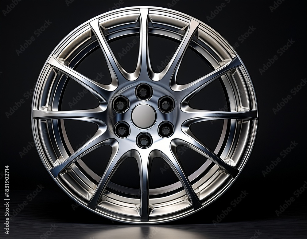 Obraz premium aluminium alloy vehicle wheel rim chrome plated