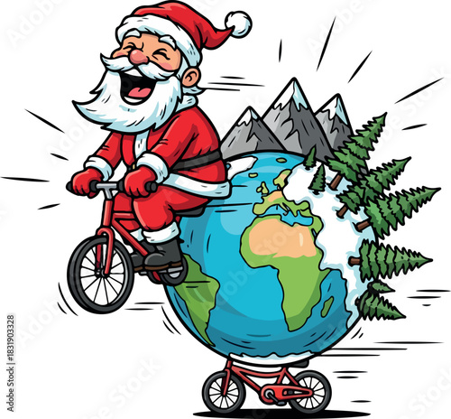 A cute and cheerful Santa design perfect for Christmas gifts, holiday decorations, and festive merchandise. Simple, friendly, and eye-catching for holiday shoppers. T-shirt Design. Generative Ai