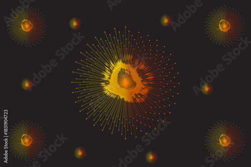 Radiant Cosmic Bloom