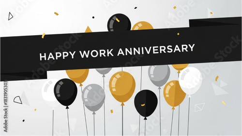Celebrate Milestones Happy Work Anniversary with Festive Balloons