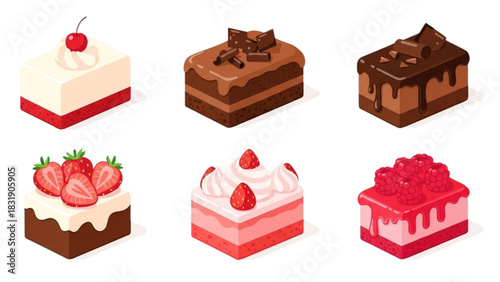 Delicious Assortment of Colorful Cakes A Delightful Collection of Sweet Treats