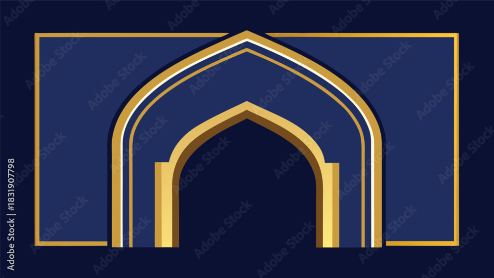 Fototapeta premium Rectangular Islamic Frame with Gate