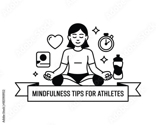 Athlete practicing mindfulness techniques for enhanced focus and calm meditation