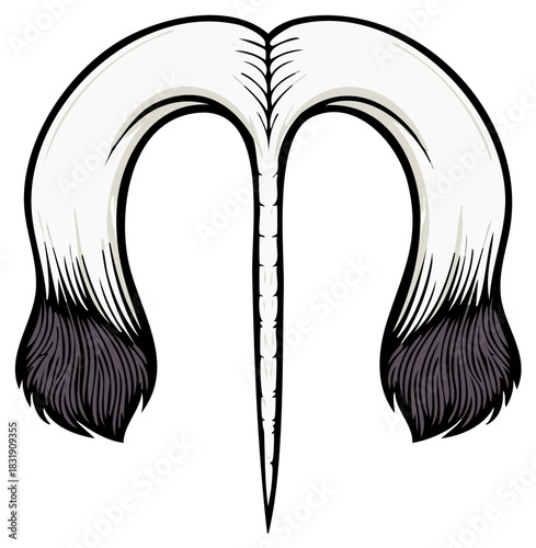 Stylized Abstract Graphic Representation of a Narwhal Tusk or Horn