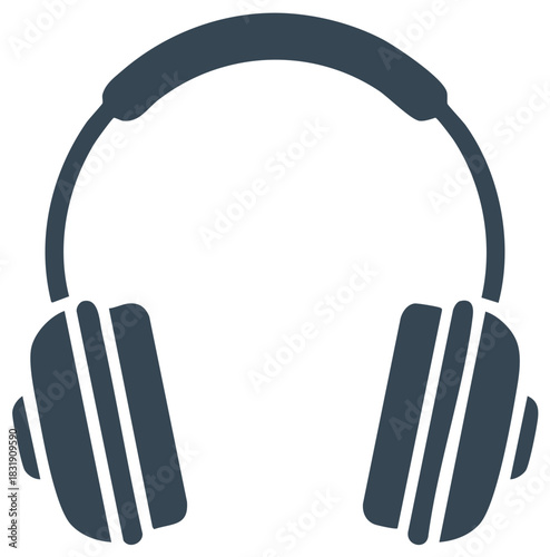Stylish headset symbol for high quality audio entertainment and multimedia experiences