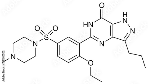 Sildenafil Viagra Chemische Strukturformel Arzneistoff Vektor