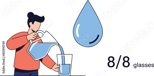 Man presenting data analytics on a large screen with charts and graphs in a conference room