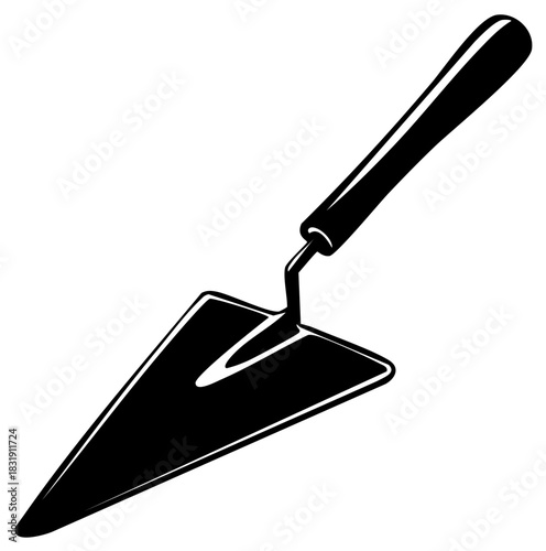 Graphic vector illustration of a masonry trowel tool for construction and building