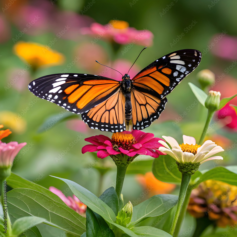 Naklejka premium A Papillon dog with signature butterfly-like ears, elegant build, lively personality