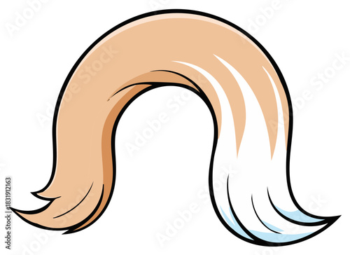 Blonde Flippy Bob Wig with White Highlights Isolated on White Background