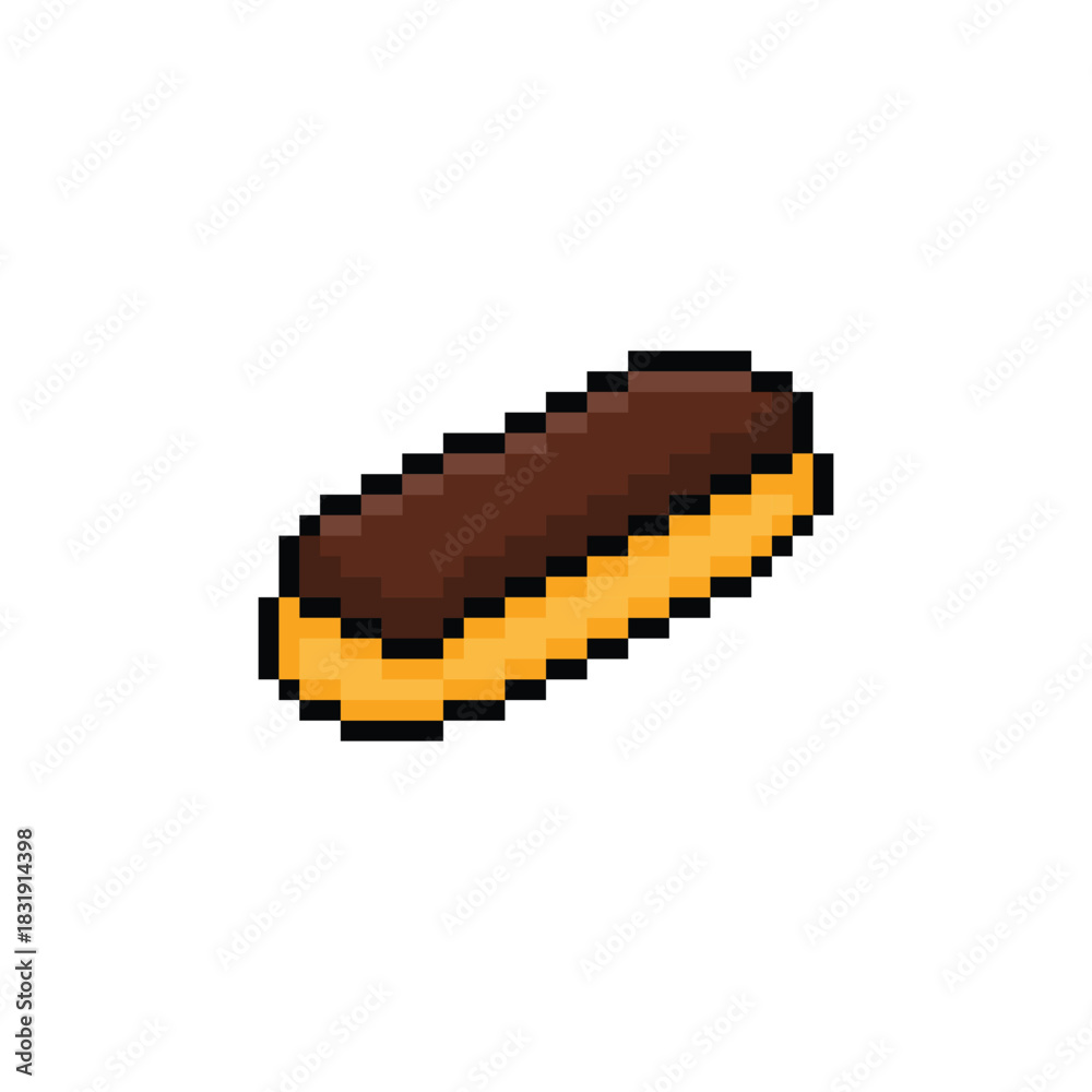 Fototapeta premium pixel art eclair 8 bit vector icon for computer game logo