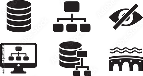 Data and Network Icons Set database server
