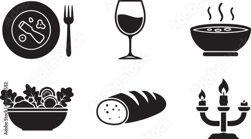 Food and Drink Icons Set plate