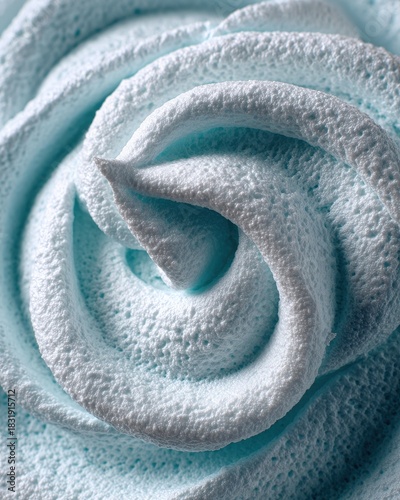 Swirled Light Blue Frosting Close-Up