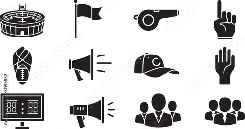 Sports and Game Icons Collection stadium flag