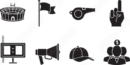 Sports Fan Icons Collection stadium