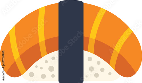 Salmon nigiri with seaweed illustrates japanese culinary art and seafood gastronomy