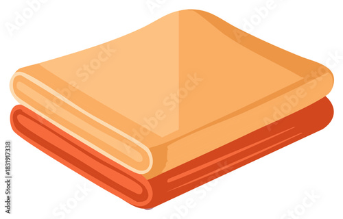 Pile of folded blankets in shades of orange and yellow