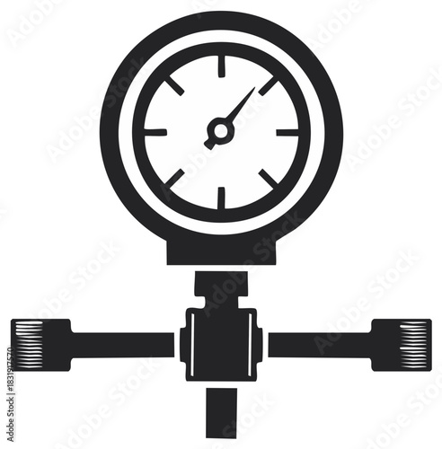 Vector illustration of a pressure gauge instrument for measurement