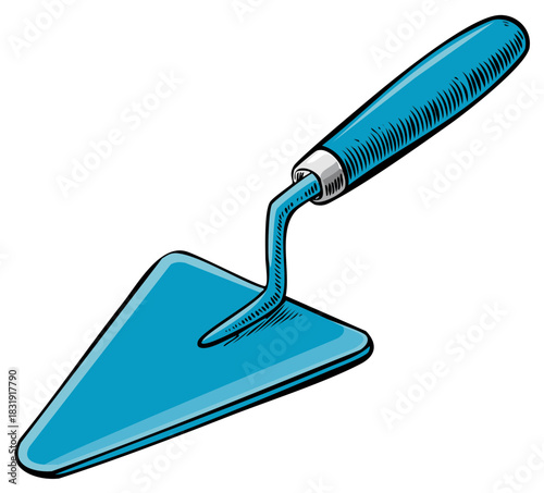 Blue Trowel Tool for Construction and Gardening