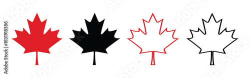 Maple leaf icon set 
