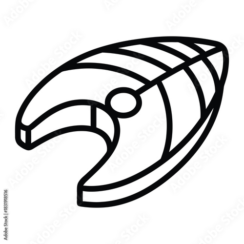 Fish Fillet Outline Symbol for Seafood Menu & Culinary Guides