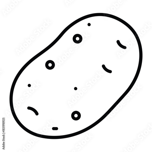 Potato Outline Symbol for Vegetable Icons & Cooking Basics