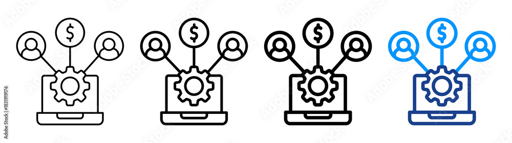 Obraz premium Online Resource Icon Different Style Outline Collection Set