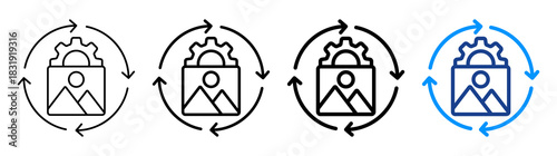 Image Processing Icon Different Style Outline Collection Set