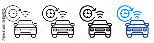 Car Future Icon Different Style Outline Collection Set