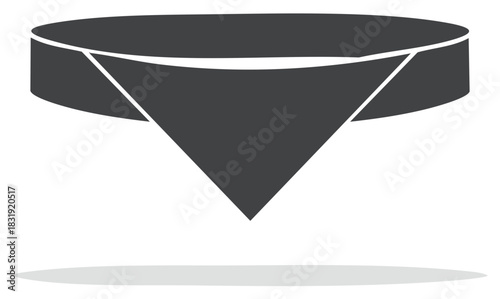 Stylized gray bandana icon for dogs or pets tied around a collar