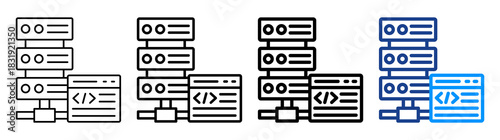 Code Server Icon Different Style Outline Collection Set