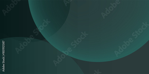 A dark green background with smooth, overlapping circles. The background is green with a gradient texture, creating a modern, abstract style. Minimal abstract circles vector gradient background