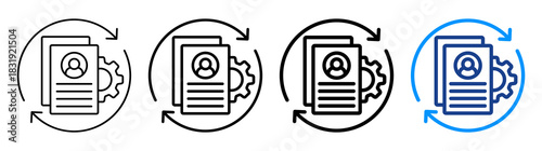 Application Process Icon Different Style Outline Collection Set
