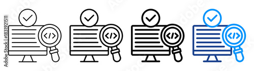 Code Review Icon Different Style Outline Collection Set
