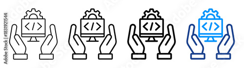 Software Support Icon Different Style Outline Collection Set