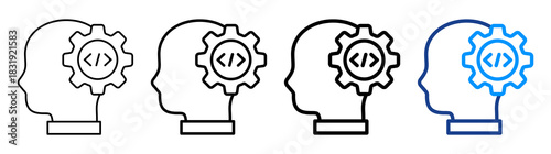 Logic Programming  Icon Different Style Outline Collection Set
