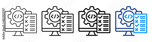 Software Testing Icon Different Style Outline Collection Set