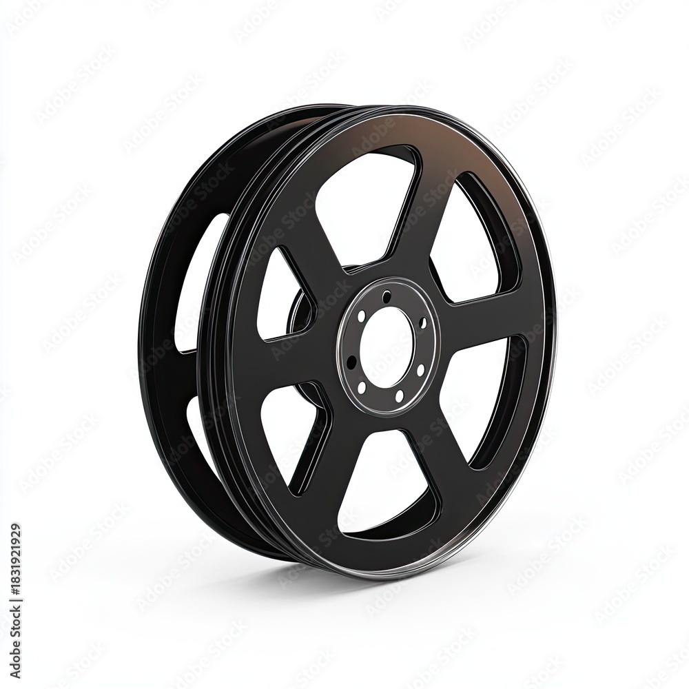 Obraz premium Black film reel isolated on white
