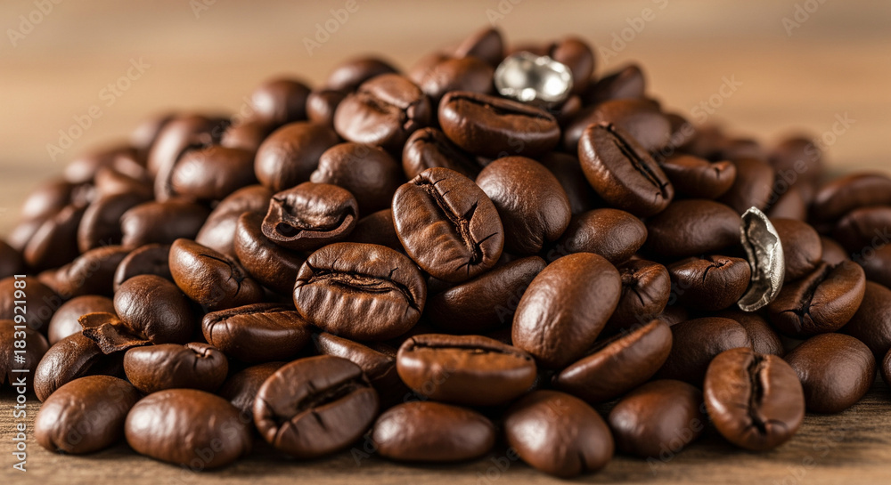 Naklejka premium coffee beans background