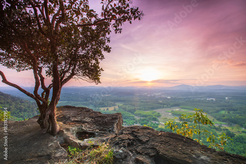 Photography Beautiful sunset on Pha Daeng viewpoint, Na Yung Nam Som National park, Udon-Thani province , Thailand