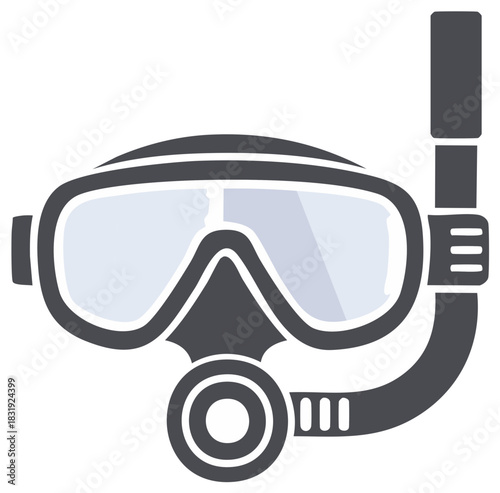 Vector illustration of scuba diving mask and snorkel equipment