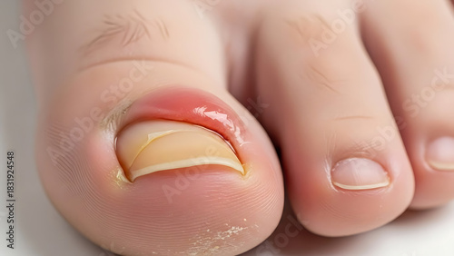 Inflamed Ingrown Toenail on Big Toe with Swelling