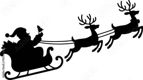 Santa silhouette vector illustration