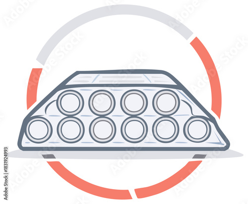 Modern artillery rocket system vehicle for military defense illustration