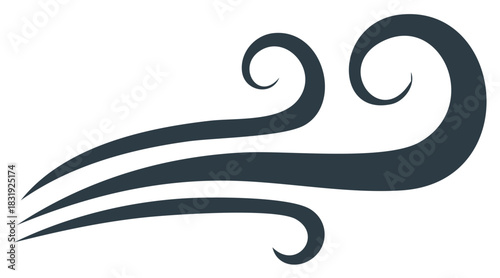 Stylized Wind Gust Illustration Weather Pattern Design Element