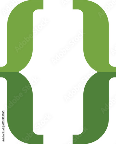 Green curly brackets symbolize programming, coding, and software development, representing the structure and logic of code